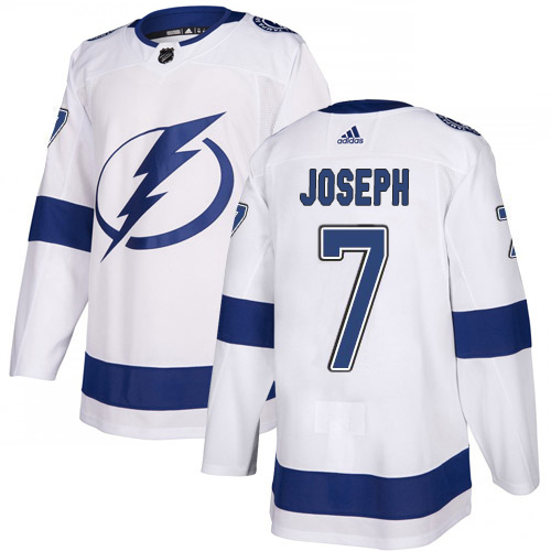 Adidas Tampa Bay Lightning Men #7 Mathieu Joseph White Road Authentic Stitched NHL Jersey